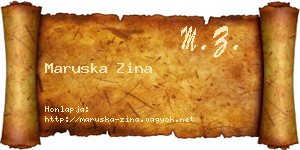 Maruska Zina névjegykártya